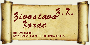 Živoslava Korać vizit kartica